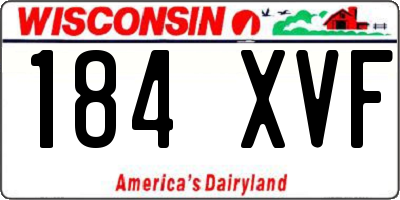 WI license plate 184XVF