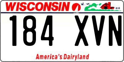 WI license plate 184XVN