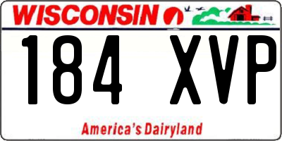 WI license plate 184XVP