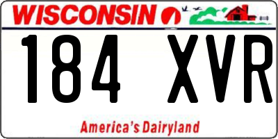 WI license plate 184XVR