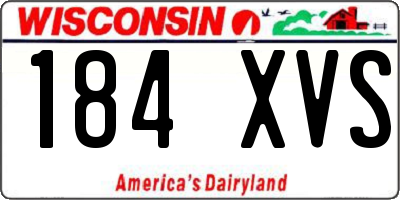 WI license plate 184XVS