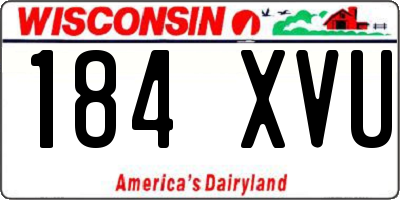 WI license plate 184XVU