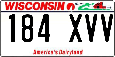 WI license plate 184XVV