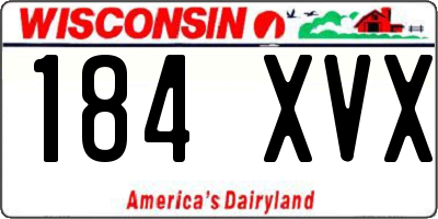 WI license plate 184XVX