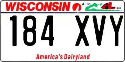 WI license plate 184XVY