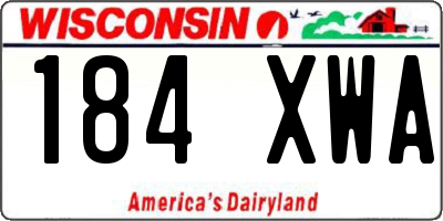 WI license plate 184XWA
