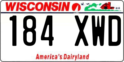WI license plate 184XWD