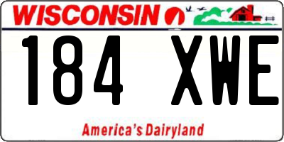 WI license plate 184XWE
