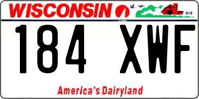 WI license plate 184XWF