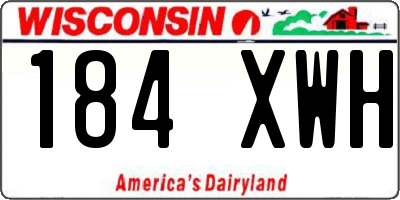 WI license plate 184XWH