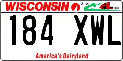 WI license plate 184XWL