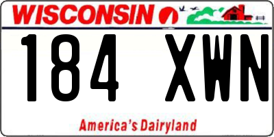 WI license plate 184XWN