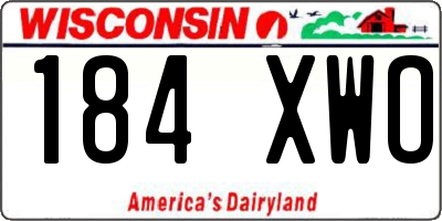 WI license plate 184XWO