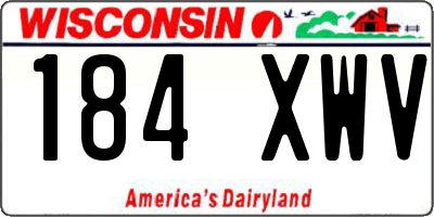 WI license plate 184XWV