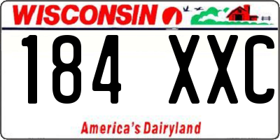 WI license plate 184XXC