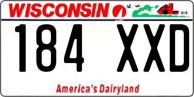 WI license plate 184XXD