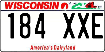 WI license plate 184XXE
