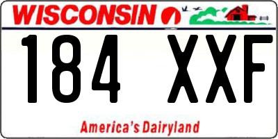 WI license plate 184XXF