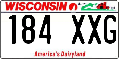 WI license plate 184XXG