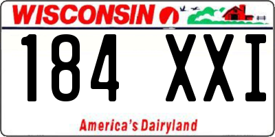 WI license plate 184XXI