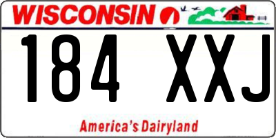 WI license plate 184XXJ