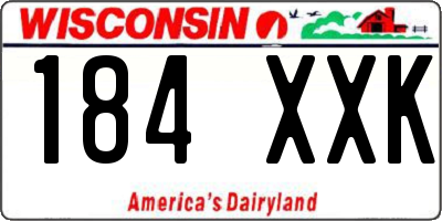 WI license plate 184XXK