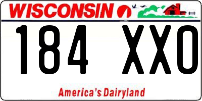 WI license plate 184XXO