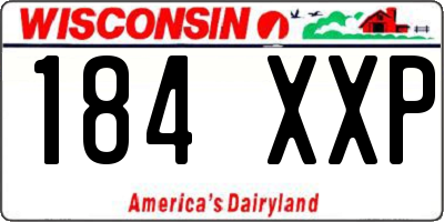 WI license plate 184XXP
