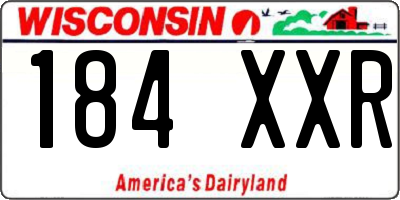WI license plate 184XXR