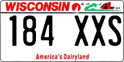 WI license plate 184XXS