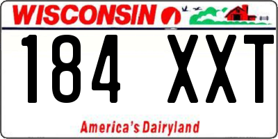 WI license plate 184XXT