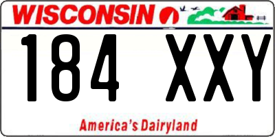 WI license plate 184XXY