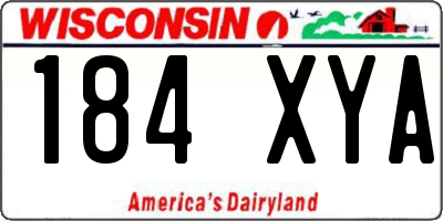 WI license plate 184XYA