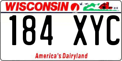 WI license plate 184XYC