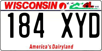 WI license plate 184XYD