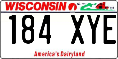 WI license plate 184XYE