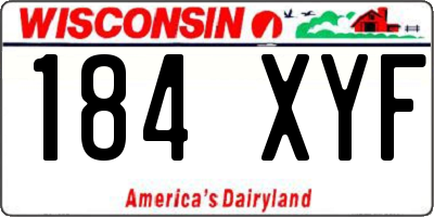 WI license plate 184XYF