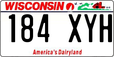 WI license plate 184XYH