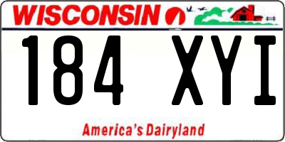 WI license plate 184XYI