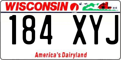 WI license plate 184XYJ