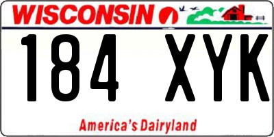 WI license plate 184XYK