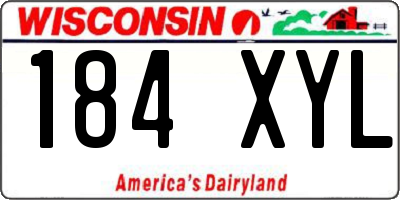 WI license plate 184XYL