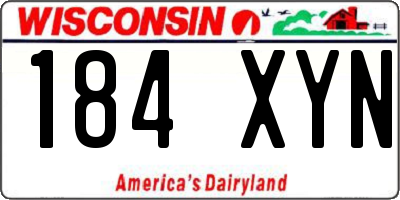 WI license plate 184XYN