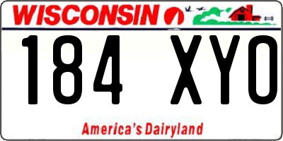 WI license plate 184XYO
