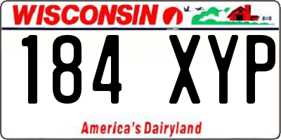 WI license plate 184XYP
