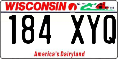 WI license plate 184XYQ