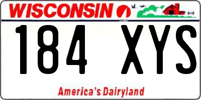 WI license plate 184XYS