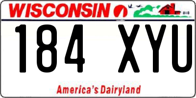 WI license plate 184XYU