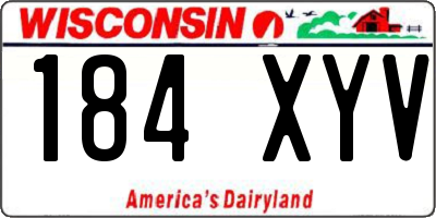 WI license plate 184XYV