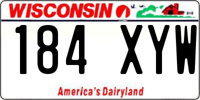 WI license plate 184XYW